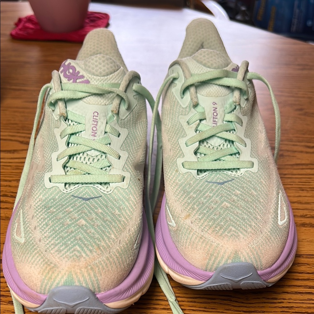 Hoka Women's Mint Green and Lavender Athletic Shoes